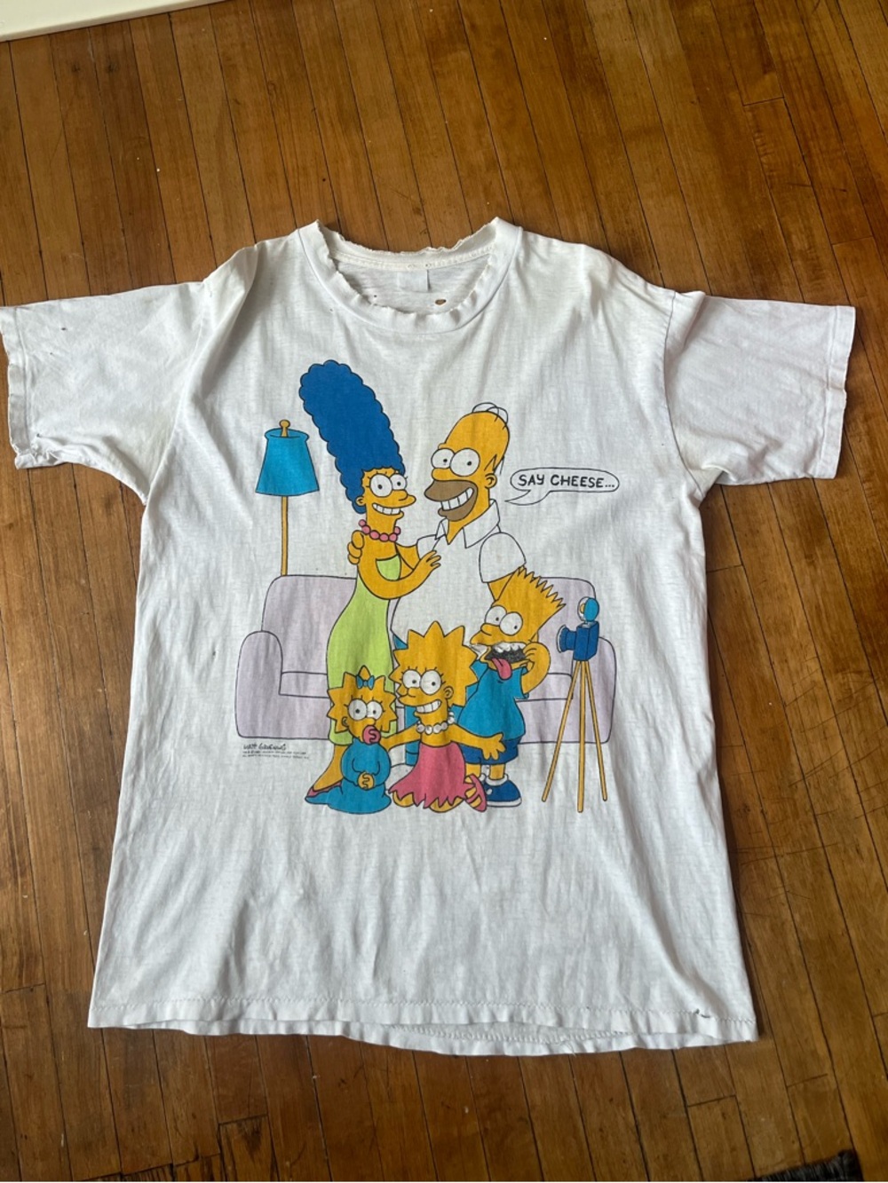 Vintage 1989 Rare Simpsons Portrait Shirt Large Front And Back Graphic